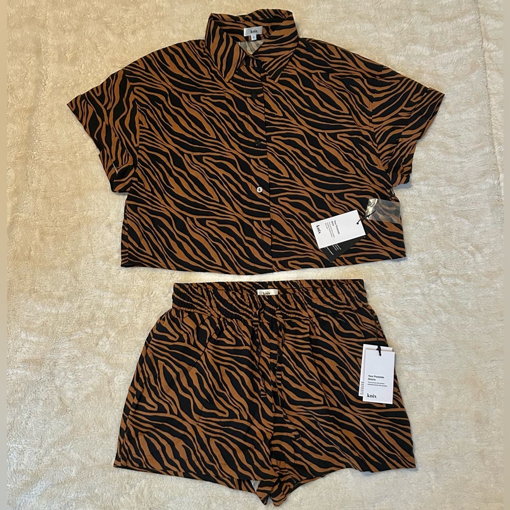 NWT Knix Poolside Shirt and Shorts Set XS 2 pc insane deal